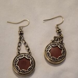 Elegant Gold and Brown Dangle Earrings
